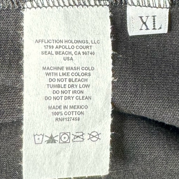 Affliction Black Label Men’s Eagle Rhinestone Short Sleeve T-shirt- XL - NWT - Picture 15 of 15